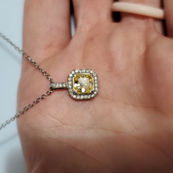 lafonn Jewelry - Lafonn Canary Simulated Diamond Necklace With 925 and Platinum Bonded Metal EUC